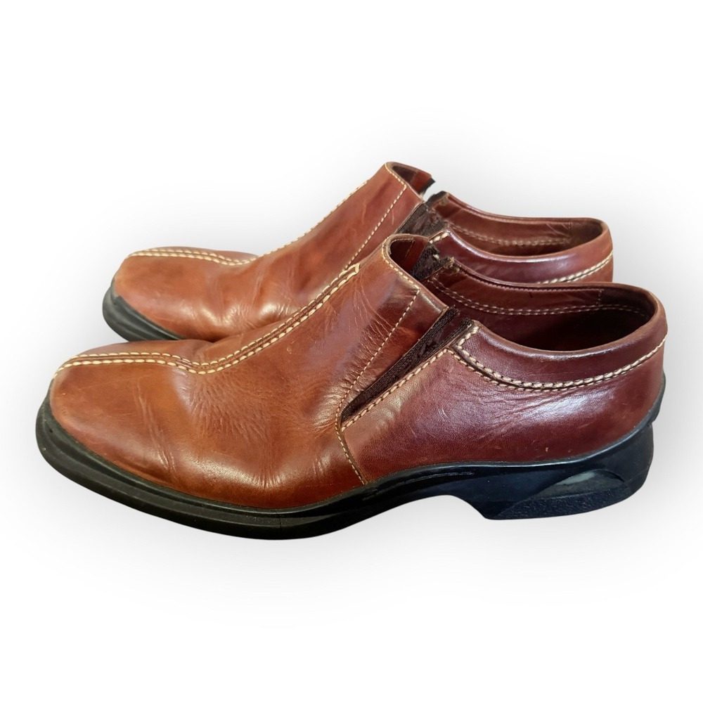Cole Haan Air Shoes Mens 10 Casual Slip On Loafer Brown Leather Stretch READ